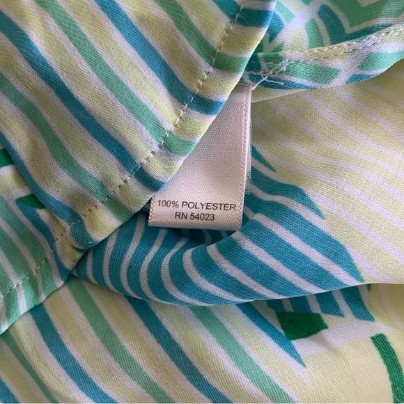 Banana Republic tunic light greens and blues, mixed pattern XS summer top - Picture 6 of 11